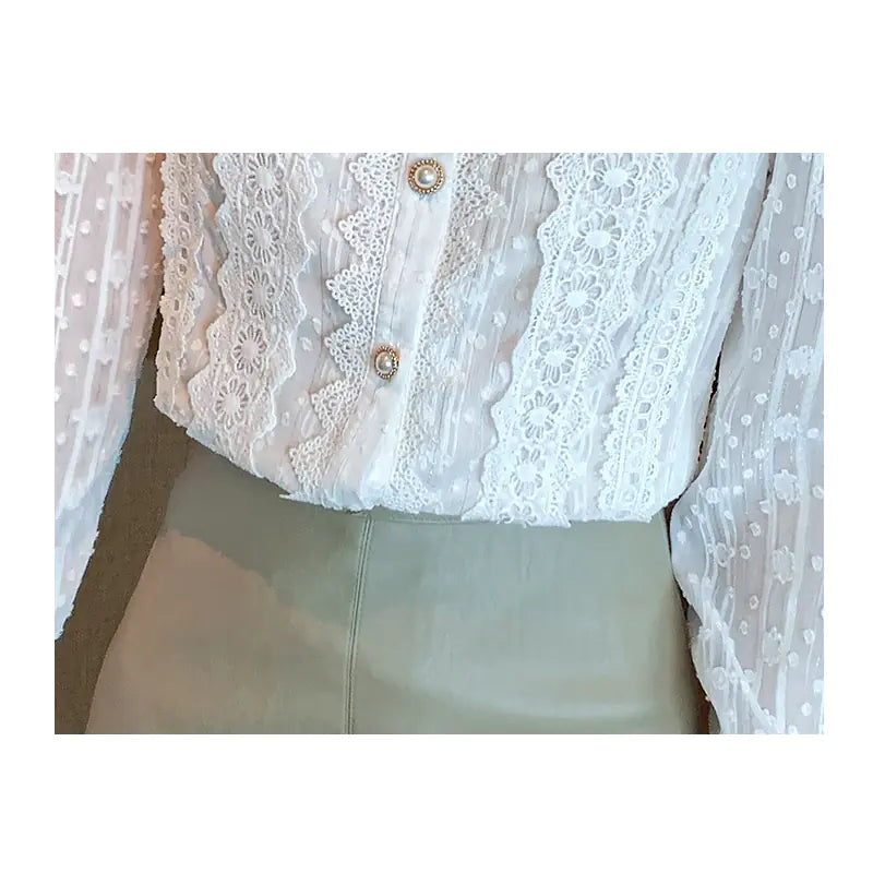 Elegant Lace Women's Shirt for Autumn Fashion