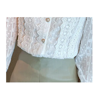 Elegant Lace Women's Shirt for Autumn Fashion