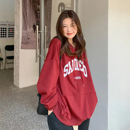 Jielur Autumn Contrast Color Slim Hoodies for Women