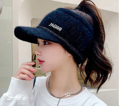 Girls' Thick Warm Knitted Hats for Autumn & Winter