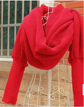 Knitted Yarn Scarf and Sweater Scarf