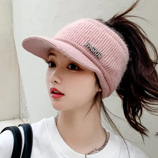 Girls' Thick Warm Knitted Hats for Autumn & Winter