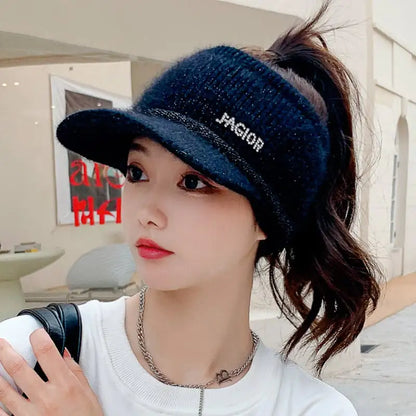 Girls' Thick Warm Knitted Hats for Autumn & Winter