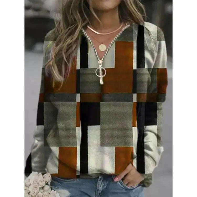 Women's Checkered Sweaters and Fleece Jackets
