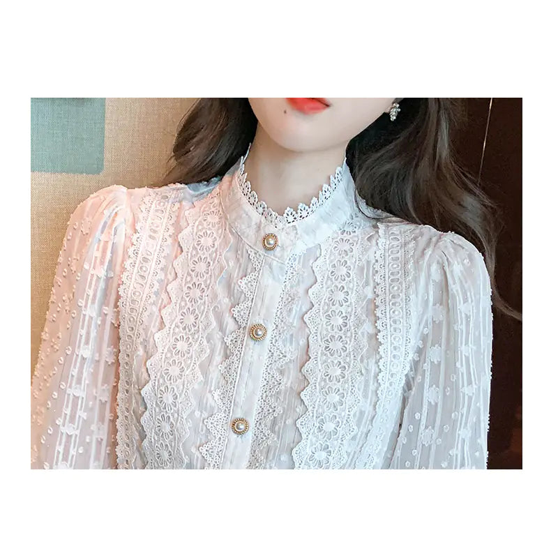 Elegant Lace Women's Shirt for Autumn Fashion