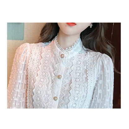 Elegant Lace Women's Shirt for Autumn Fashion