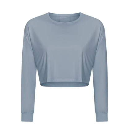 Loose Jacquard Yoga Clothes with Quick-Drying Long Sleeves