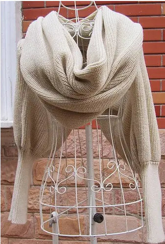 Knitted Yarn Scarf and Sweater Scarf