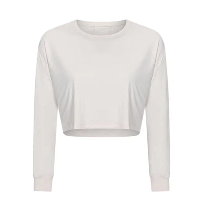 Loose Jacquard Yoga Clothes with Quick-Drying Long Sleeves