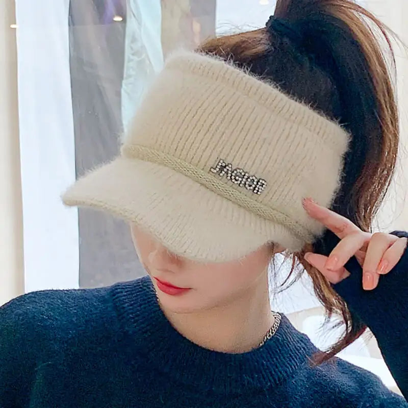 Girls' Thick Warm Knitted Hats for Autumn & Winter