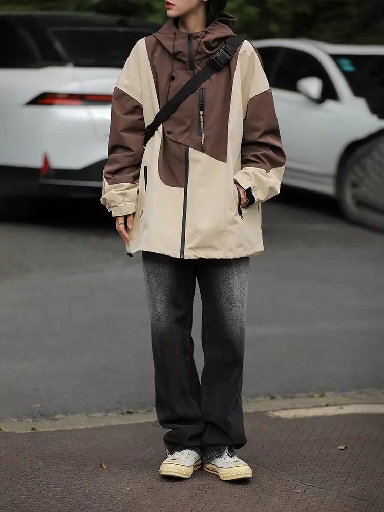 Harajuku Women's Overcoats - Chic Contrast Jackets