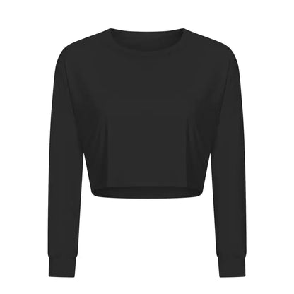 Loose Jacquard Yoga Clothes with Quick-Drying Long Sleeves