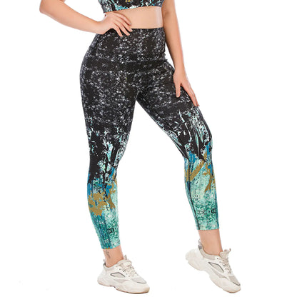 Plus Size Yoga Clothes Set with Sports Bra & Leggings