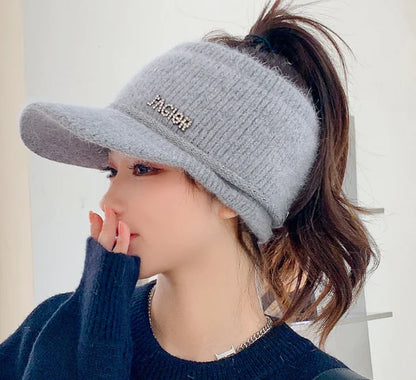 Girls' Thick Warm Knitted Hats for Autumn & Winter