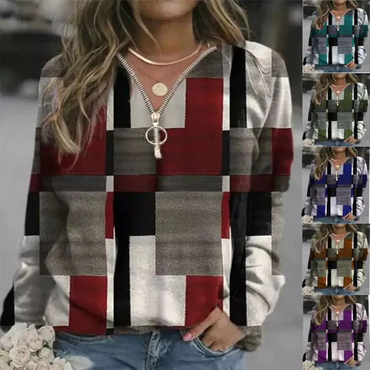 Women's Checkered Sweaters and Fleece Jackets