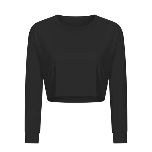 Loose Jacquard Yoga Clothes with Quick-Drying Long Sleeves