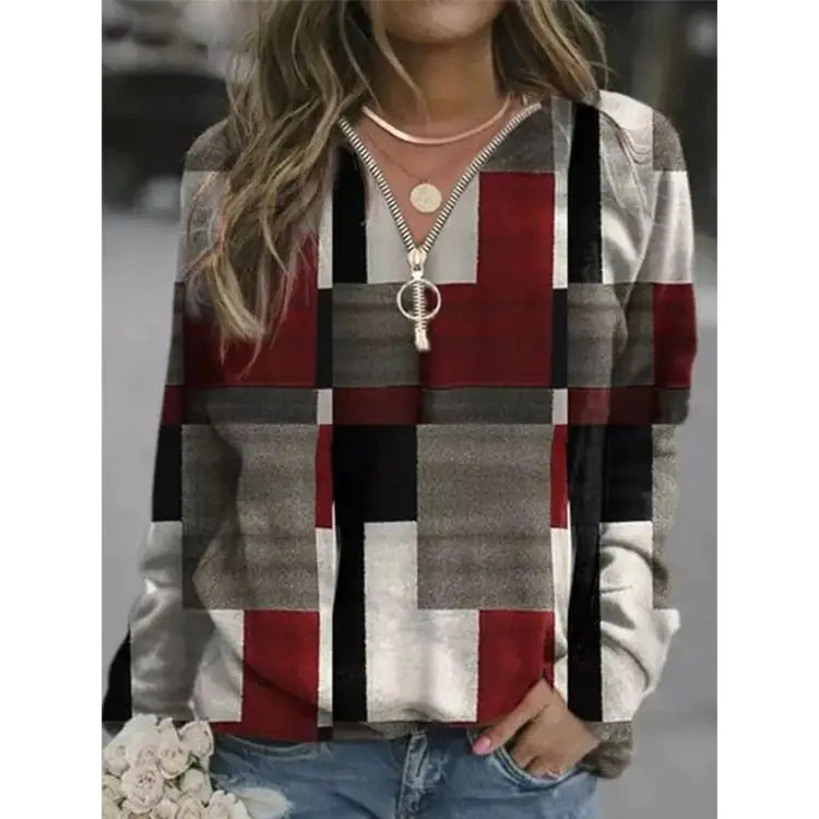 Women's Checkered Sweaters and Fleece Jackets
